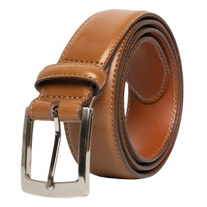 Men's | Custom Leather | 10219-01 | 35mm Basic Stitched Dress Belt | Tan