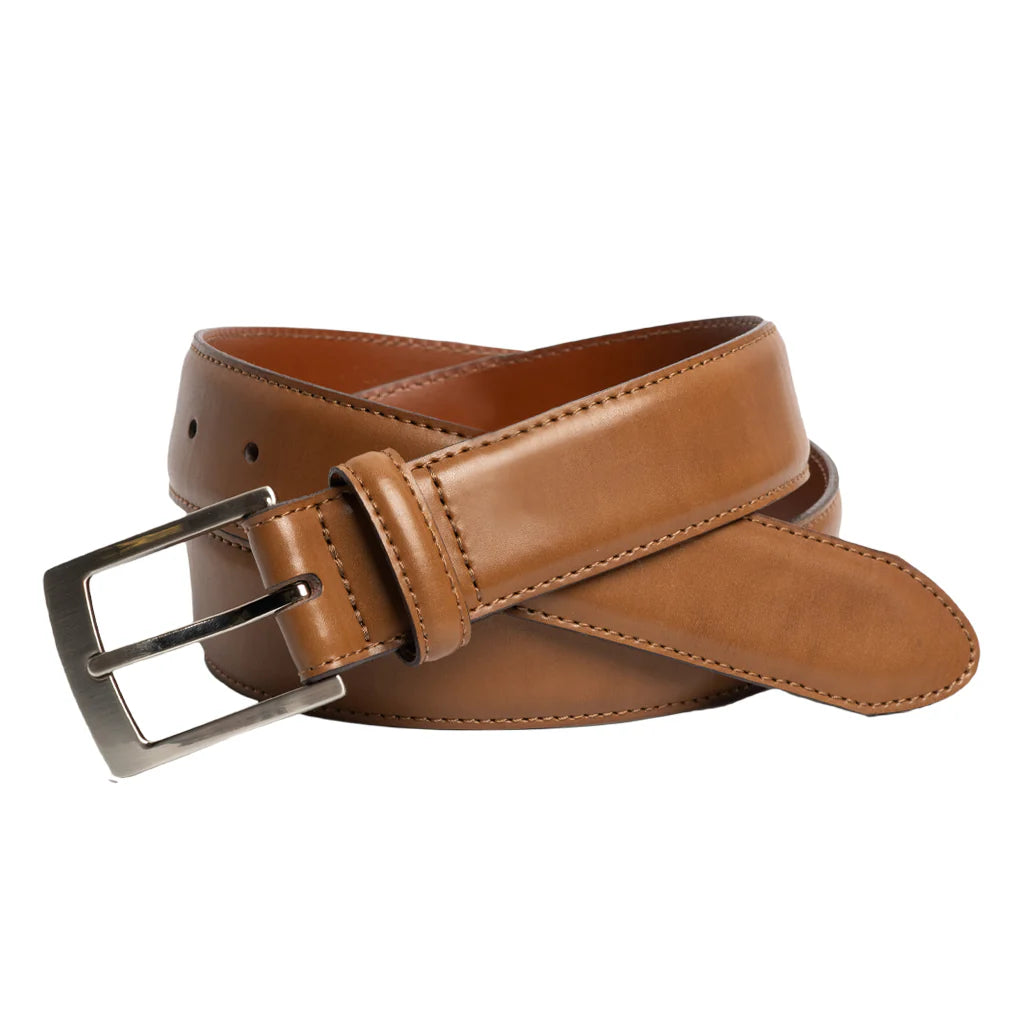 Men's | Custom Leather | 10219-01 | 35mm Basic Stitched Dress Belt | Tan