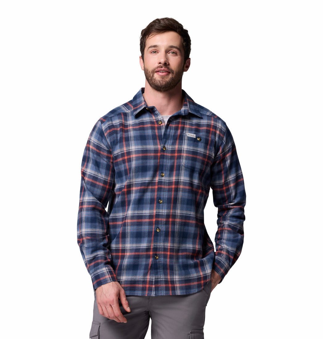 Men's | Columbia | 1617951-470 | Cornell Woods™ Flannel Long Sleeve Shirt | Coll Navy Backland Tartan