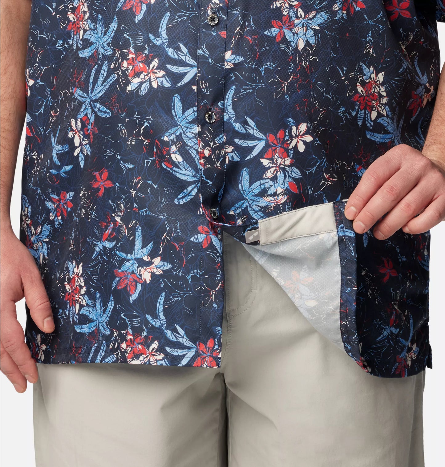 Men's | Columbia | 1653763 - 407 | PFG Super Slack Tide™ Camp Shirt – Big | Collegiate Navy Palmeria