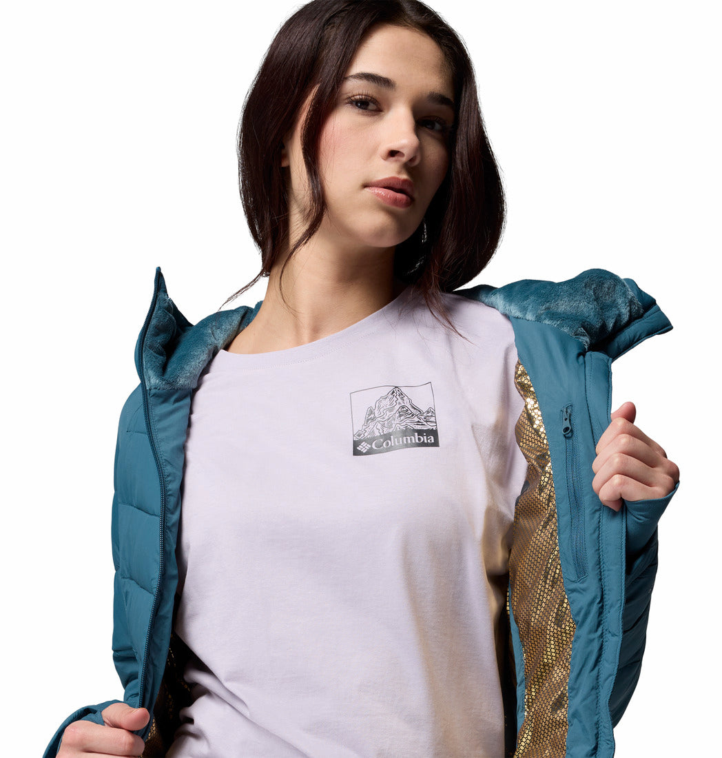 Women's | Columbia | WK1057-429 | Joy Peak™ II Mid Hooded Jacket | Everblue