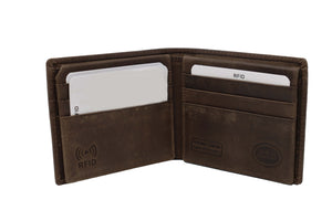Men's | JBG International | 258A-HB | Wallet - RFID Double Flap with ID Window and Coin Pocket | Brown