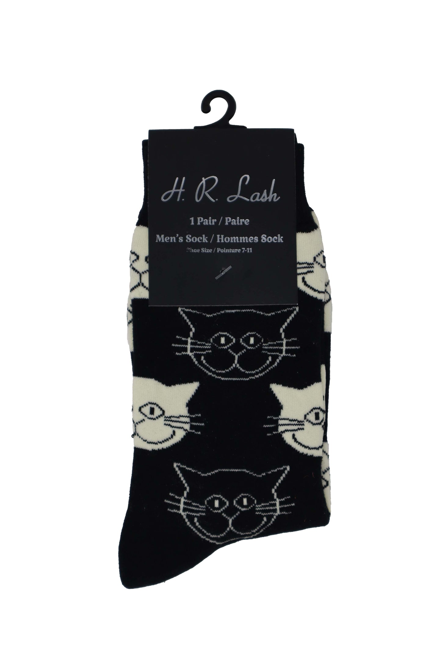 H.R. Lash | FS187 | Fun Socks | Black Cat