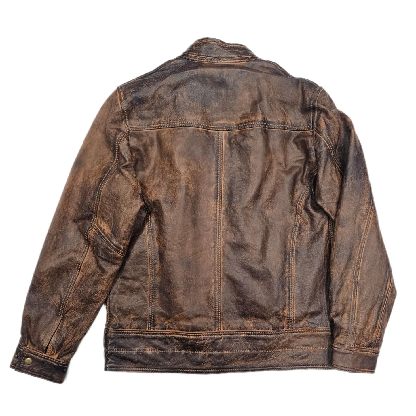 Men's | Genuine Leather Jacket| Distressed Brown