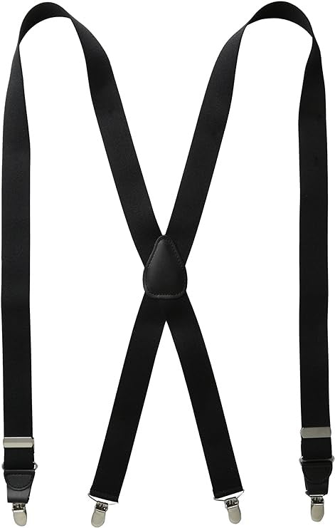 Men's | H. R. Lash | Adjustable Suspenders | Black / Silver Clasp
