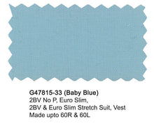 Load image into Gallery viewer, Men&#39;s | Giorgio Fiorelli | G47815-33 | 2 Button Side Vented Poly-Rayon Suit | Baby Blue