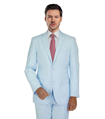 Men's | Giorgio Fiorelli | G47815-33 | 2 Button Side Vented Poly-Rayon Suit | Baby Blue