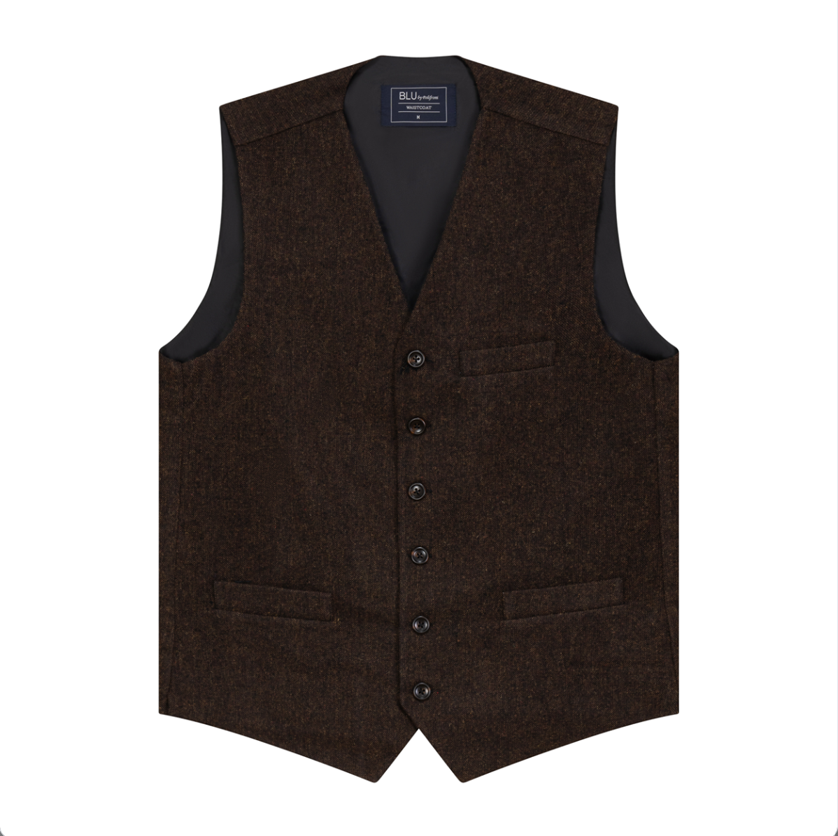 Men's | BLU By Polifroni | VST202 | 50% Wool 50% Silk Vest | Brown