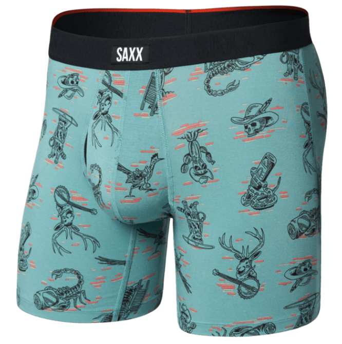 Men's | Saxx | SXVX24F | Vibe Xtra Soft Comfort Boxer Brief Fly | Western Weird / Washed Teal