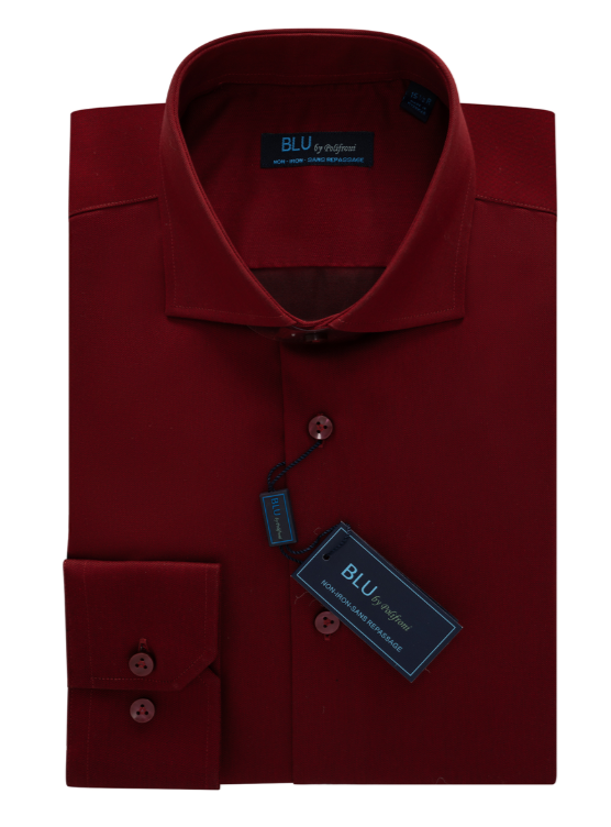 Men's | BLU By Polifroni | BLU-360 | Miami Dress Shirt | Burgundy