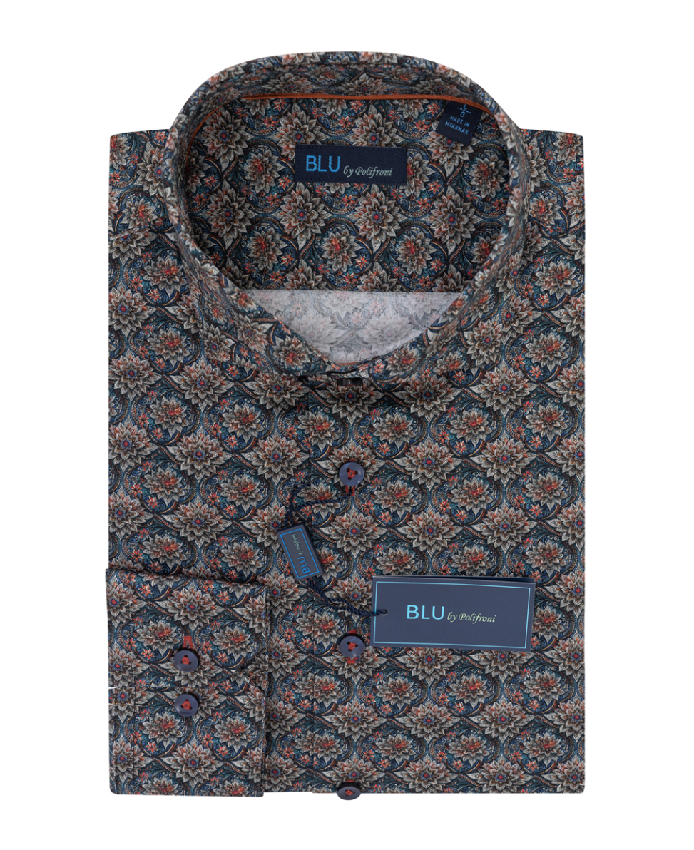 Men's | BLU By Polifroni | B-2552255 | Prado Sport Shirt | Orange