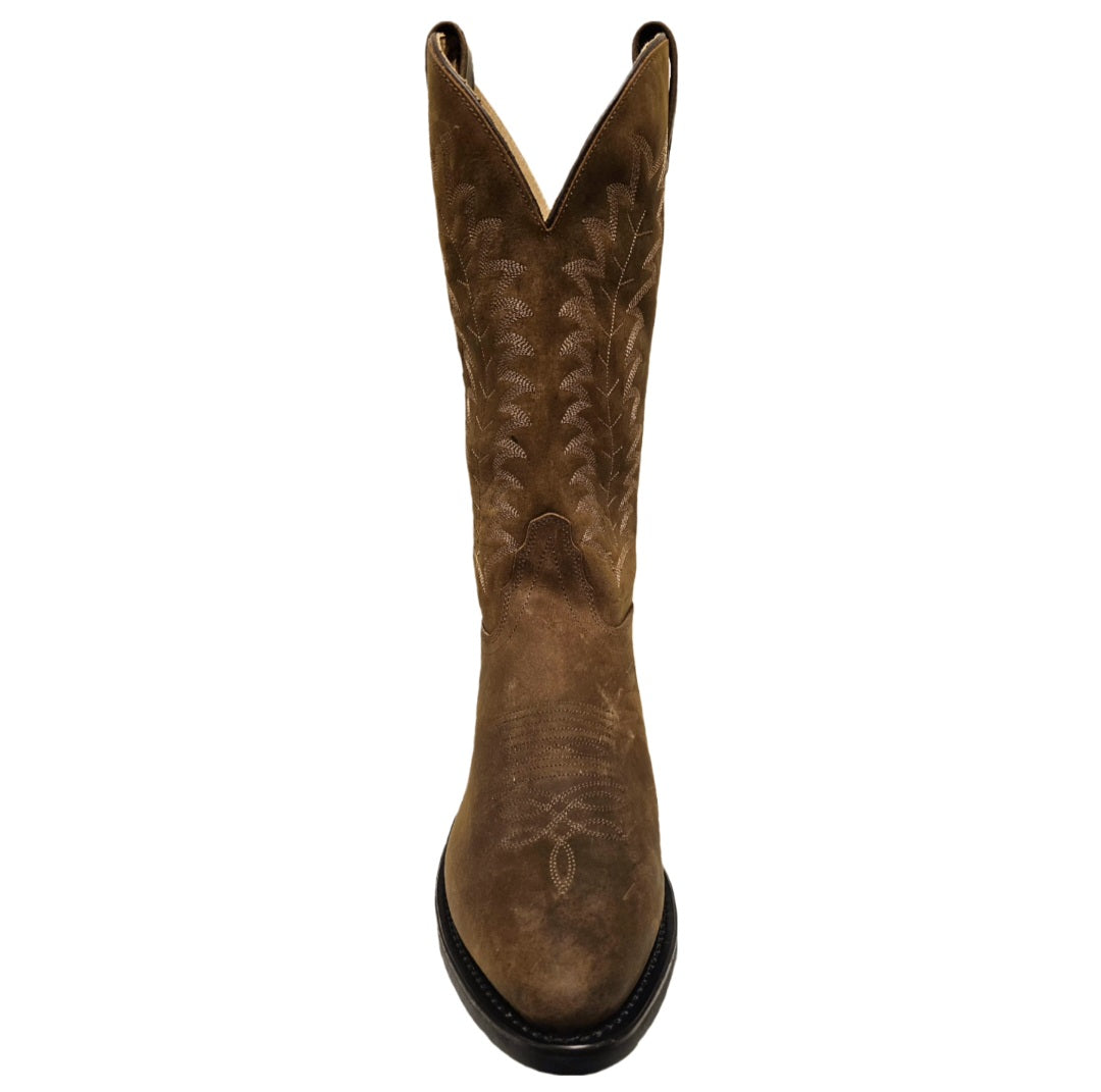 Men's | Old West | OW2040 | Narrow Round Toe Pull-On Embroidered Cowboy Boot | Brown
