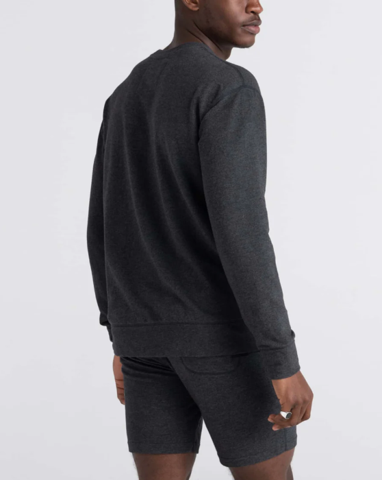 Men's | Saxx | SXLT37 | 3Six Five Lounge Crew Sweatshirt | Black Heather
