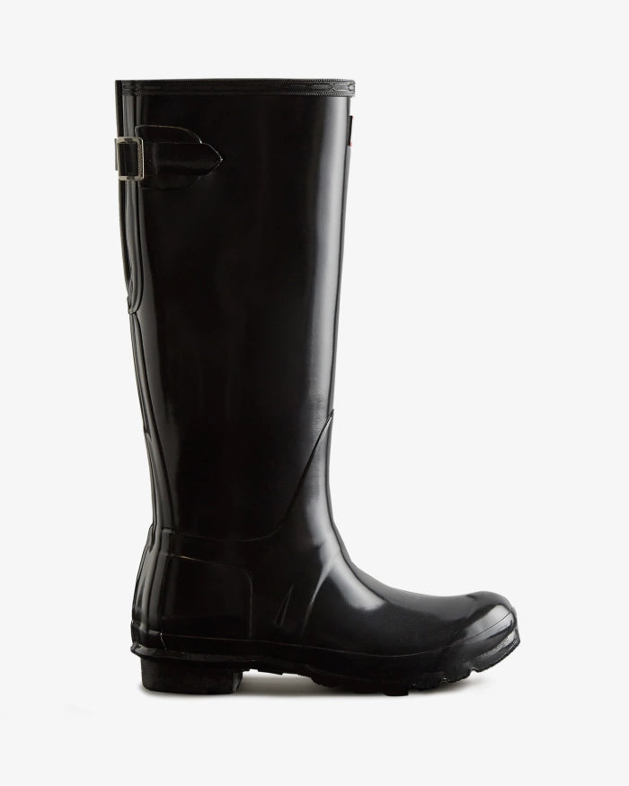 Hunter Original Back Adjustable Gloss Boots Women s 6 Black