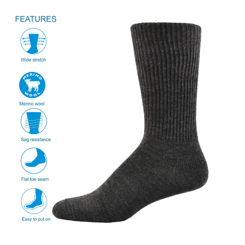 Simcan | Comfort Sock | Wool Blend | Charcoal