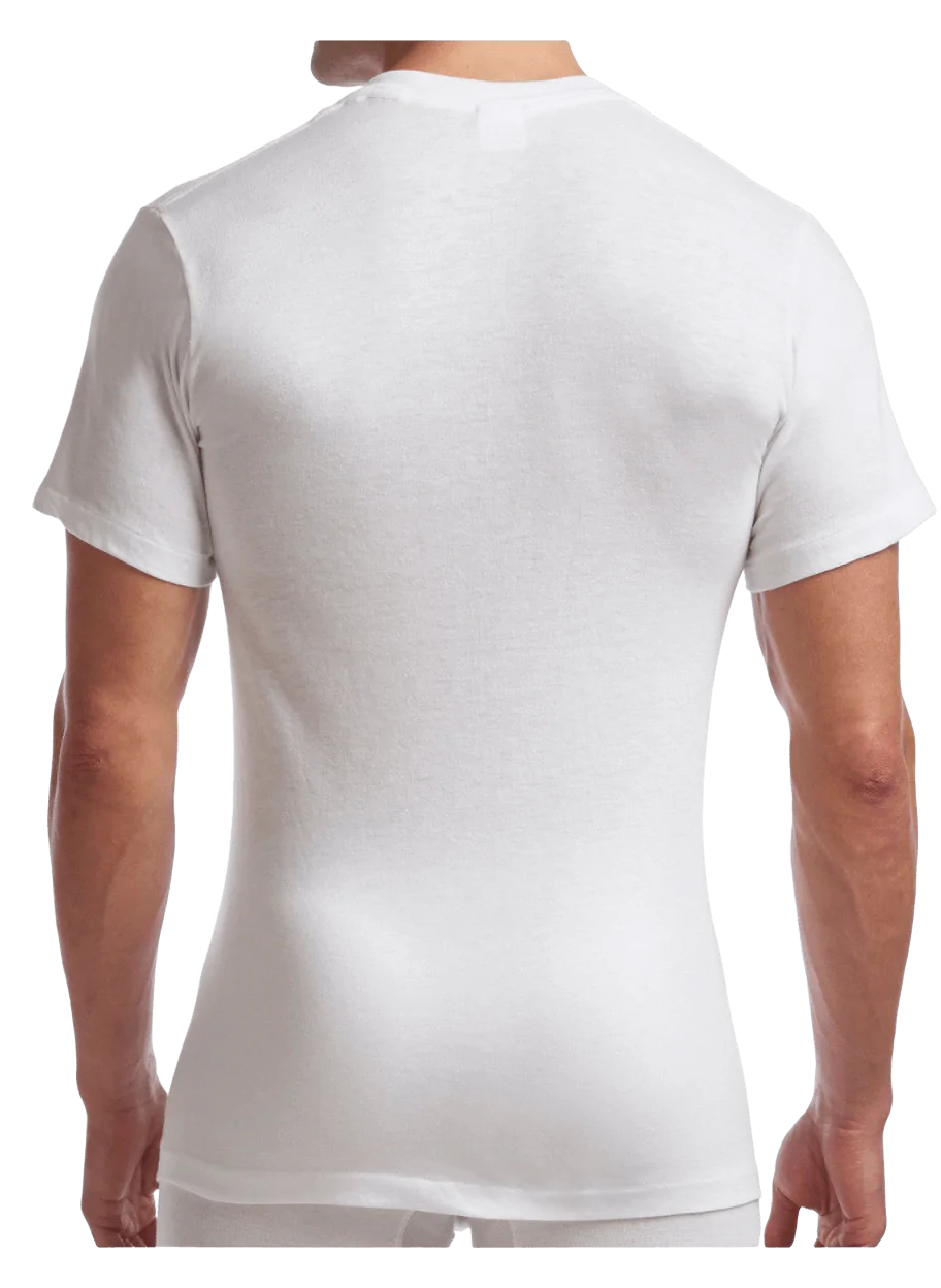 Men's | Stanfield's | 6758 | Cotton/Poly | 2 Pack V Neck Tall | White