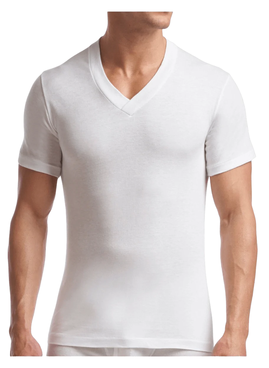 Men's | Stanfield's | 6758 | Cotton/Poly | 2 Pack V Neck Tall | White