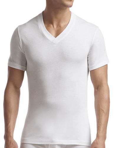 Men's | Stanfield's | 6750 | Supreme Cotton Blend V-Neck T-Shirt (2 Pack) | White