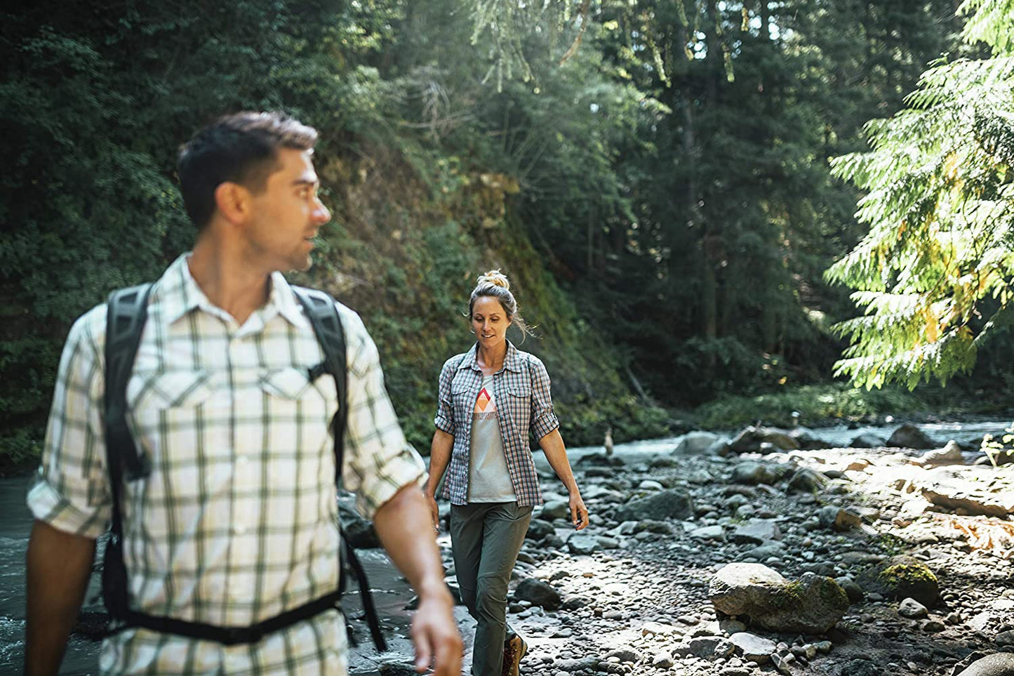 Men's | Columbia | AM1282-466 | Silver Ridge Lite Plaid Long Sleeve | Azure Blue Grid Plaid