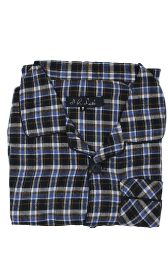 H. R. Lash | PJ002 | Men's Cotton Plaid Pajama | Black/Blue