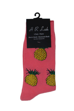 H. R. Lash | FS126 | Fun Socks | Pink Pineapple