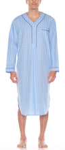 Load image into Gallery viewer, Majestic | 3034125| 100% Cotton|  Night Shirt | Light Blue Check
