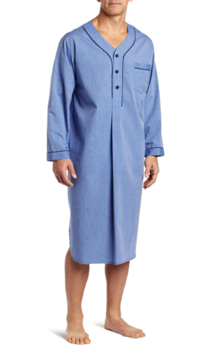 Men's | Majestic | 3062125 | 60% Cotton 40% Polyester | EasyCare Nightshirt | Blue