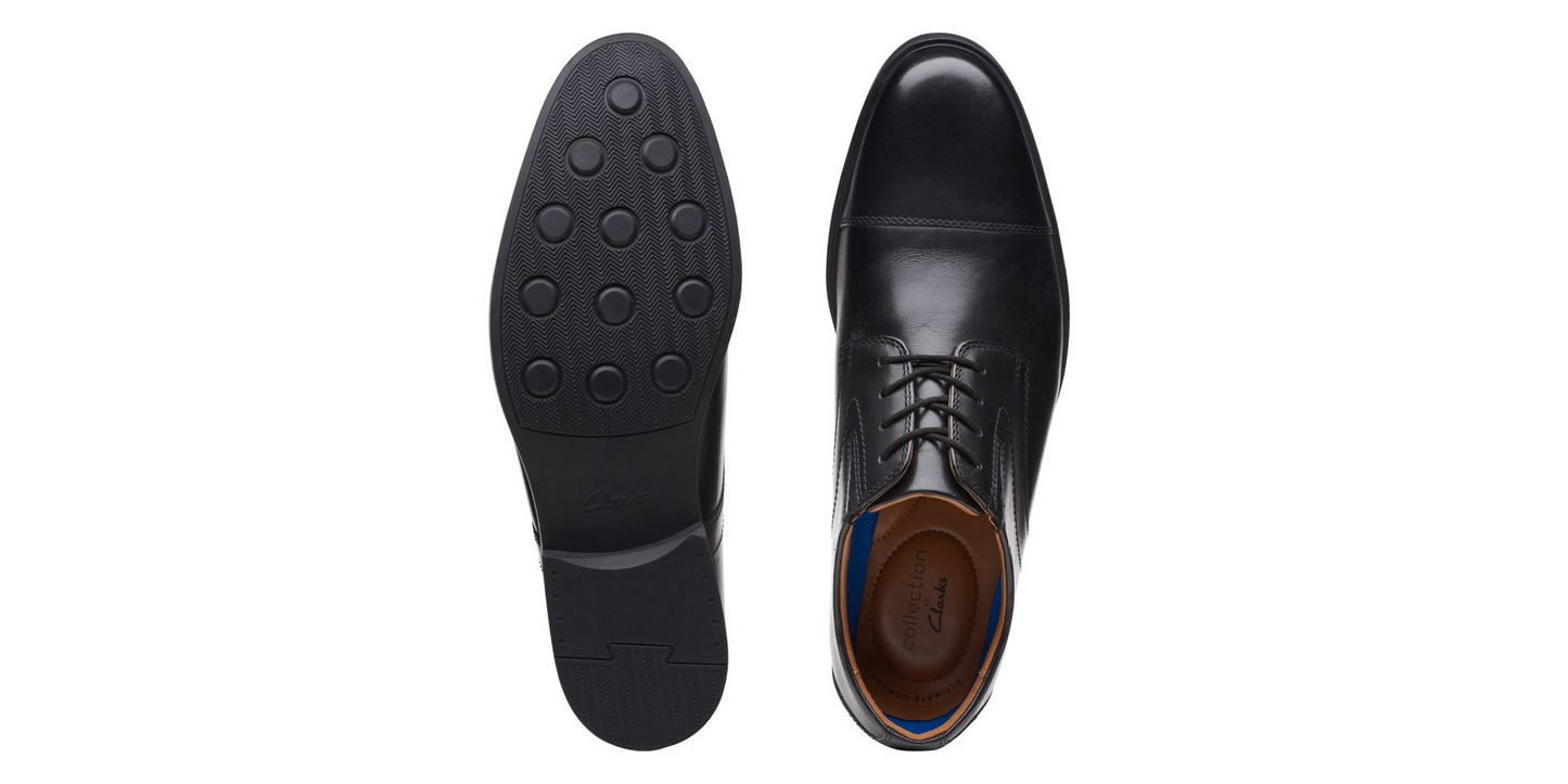 Men's | Clarks | 26152912 | Whiddon Cap | Black Leather