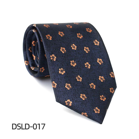 Men's | H. R. Lash Tie | DSLD-017 | Navy/Gold Flower
