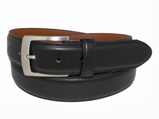 Men's | Custom Leather | 10219-04 | 35mm Basic Stitched Dress Belt | Black
