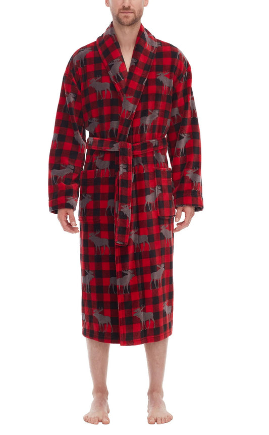 Men's | Majestic | 12826110-020 | Chalet Chic Shawl Robe | Charcoal Buck