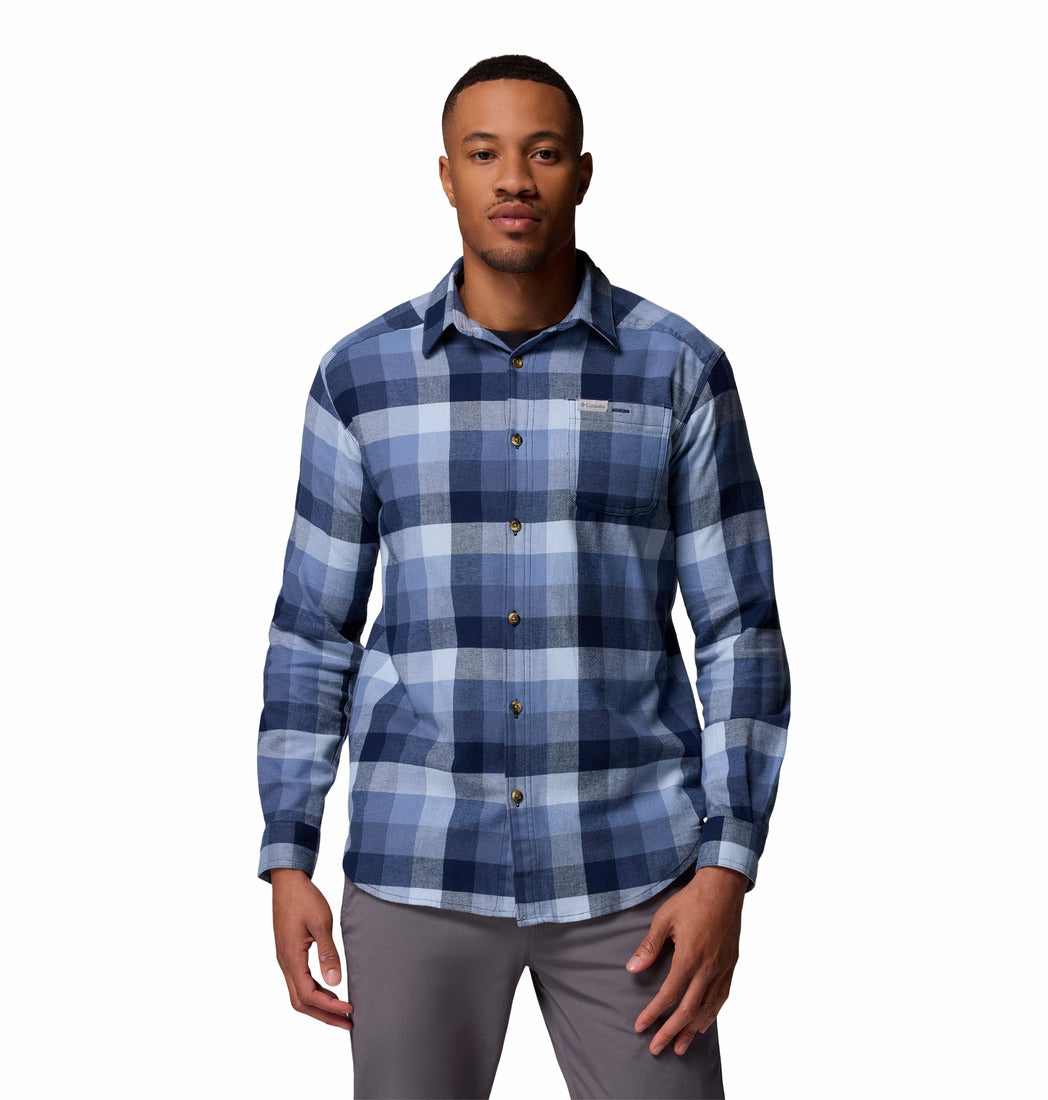 Men's | Columbia | 1617951-471 | Cornell Woods™ Flannel Long Sleeve Shirt | Coll Navy Multi Buffalo Check