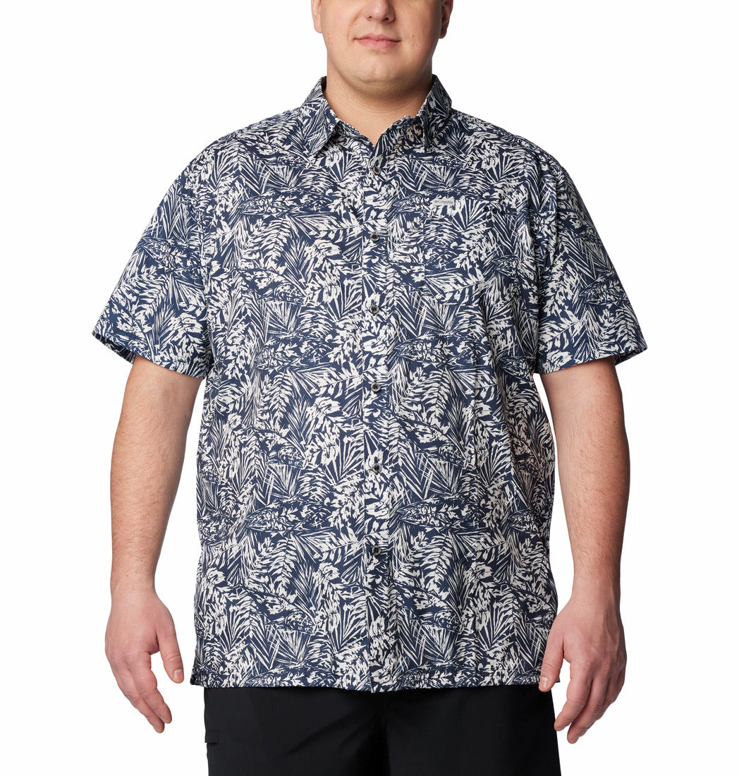 Men's | Columbia | 1653763 - 403 | PFG Super Slack Tide™ Camp Shirt – Big | Collegiate Navy Tunado Tonal