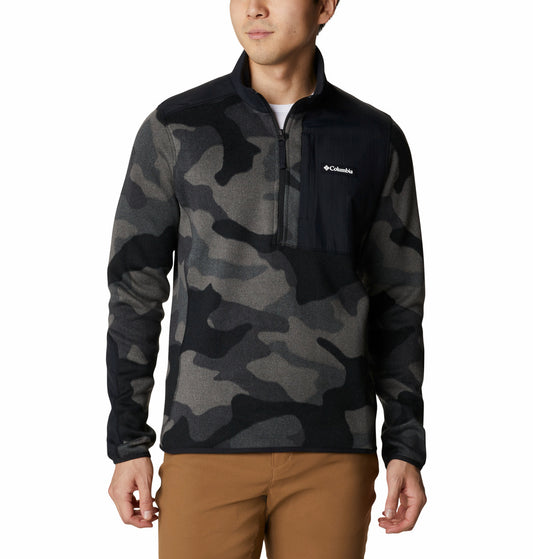 Men's | Columbia | Sweater Weather™ Fleece Printed Half Zip | Black Mod Camo, Black