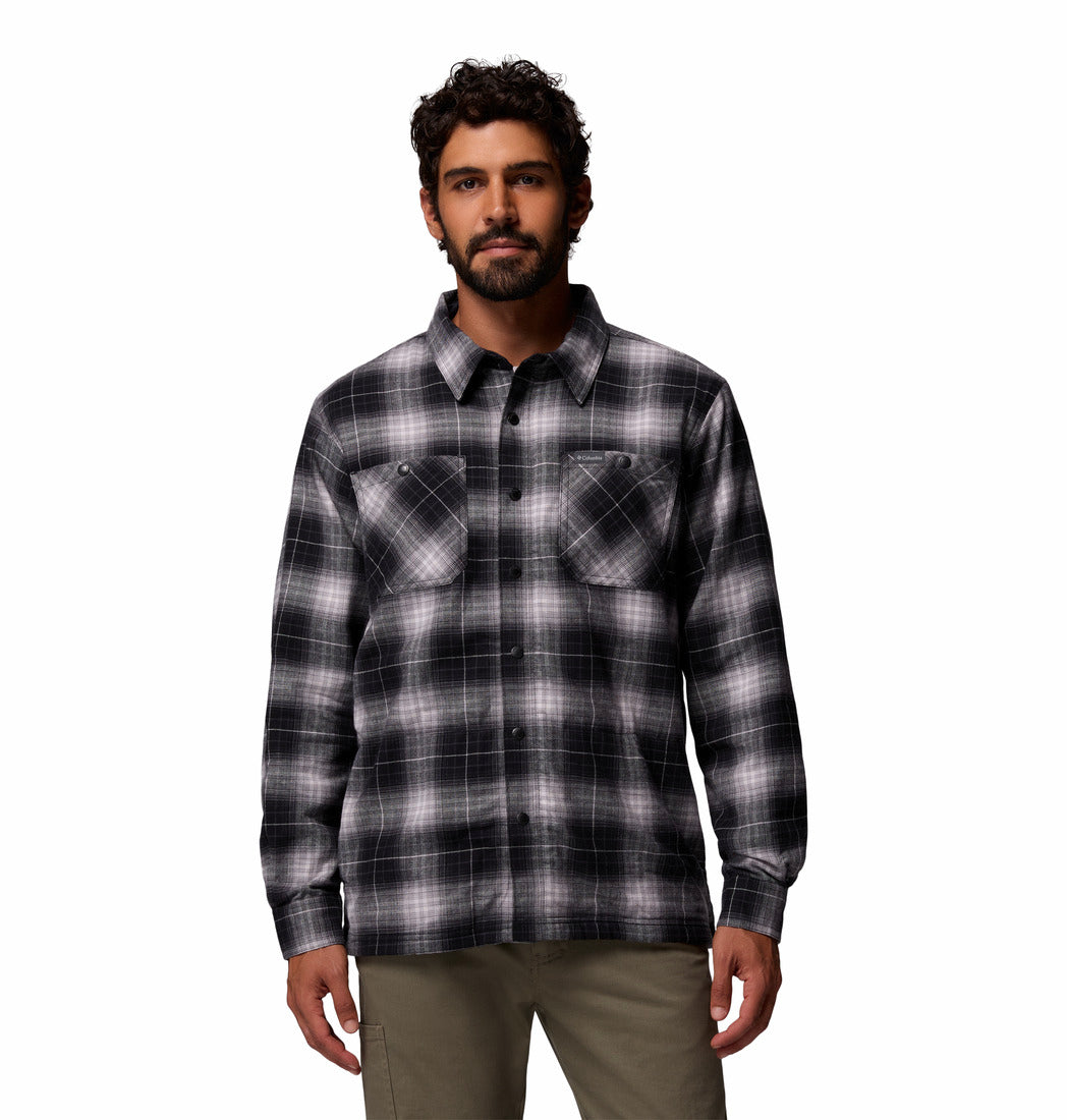 Men's | Columbia | 2053961-011 | Cornell Woods™ Fleece Lined Shirt Jacket | Black Lumberjack Tartan