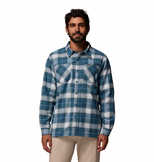 Men's | Columbia | 2053961-429 | Cornell Woods™ Fleece Lined Shirt Jacket | Everblue Lumberjack Tartan