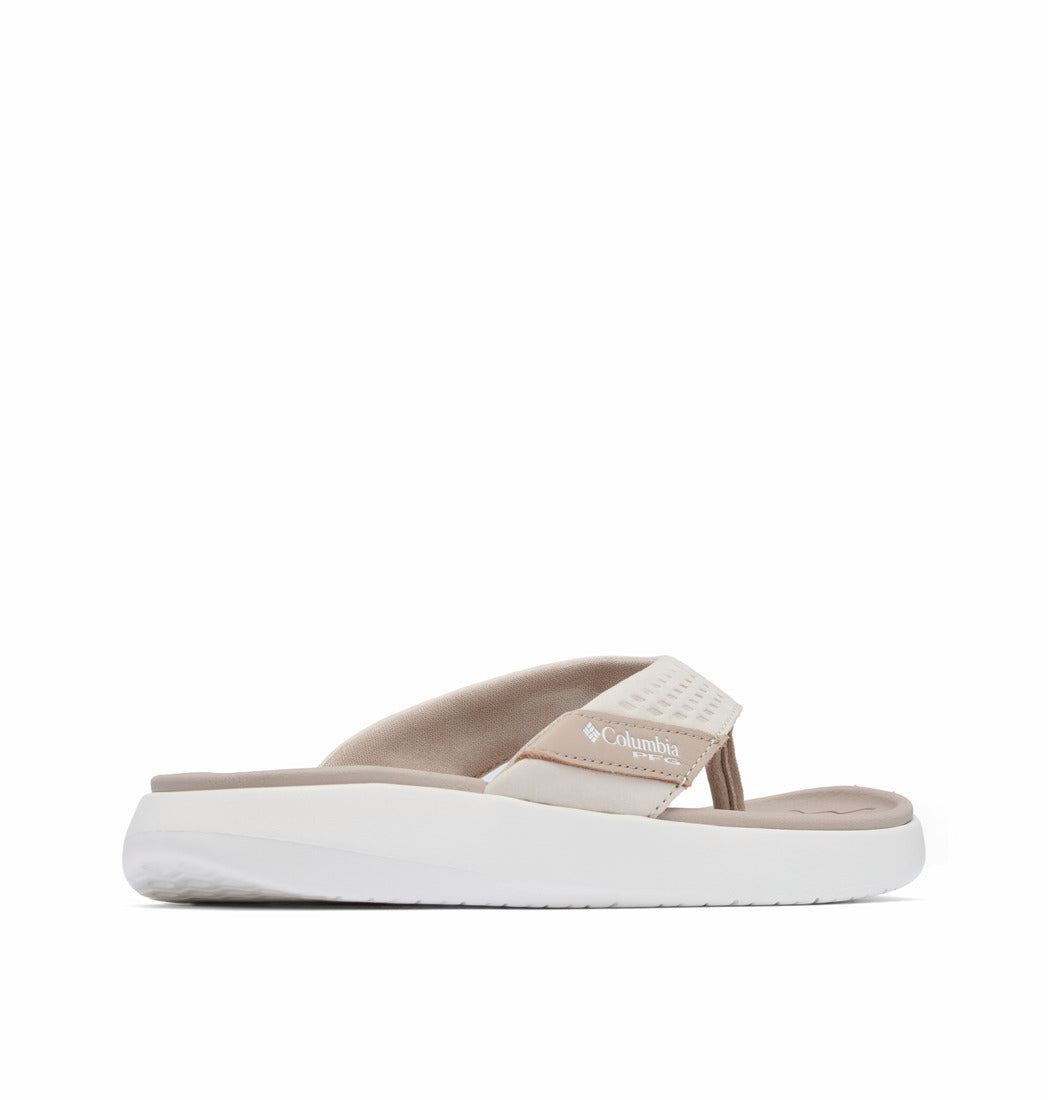 Women's | Columbia | 2108631-084 | PFG Boatside™ Leather Flip Flop | Crushed Clay / Dark Stone