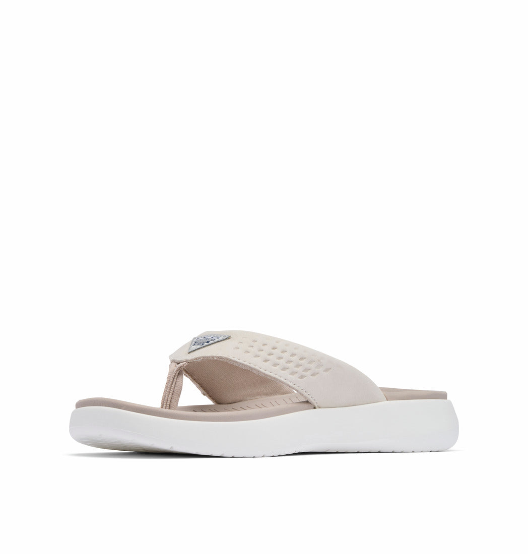 Women's | Columbia | 2108631-084 | PFG Boatside™ Leather Flip Flop | Crushed Clay / Dark Stone