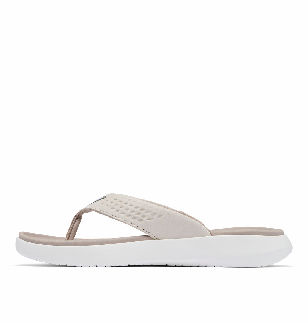 Women's | Columbia | 2108631-084 | PFG Boatside™ Leather Flip Flop | Crushed Clay / Dark Stone