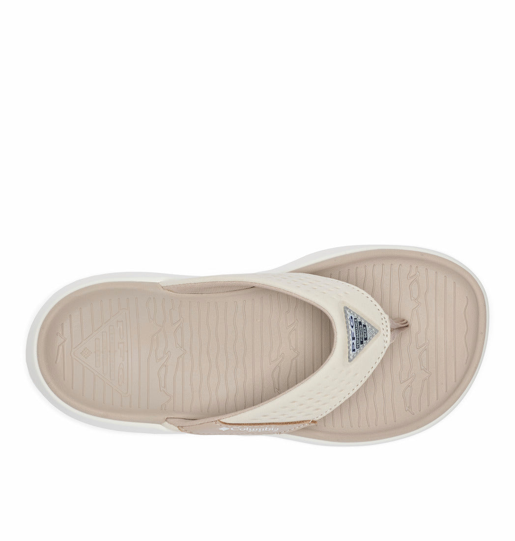 Women's | Columbia | 2108631-084 | PFG Boatside™ Leather Flip Flop | Crushed Clay / Dark Stone