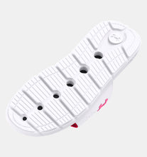 Load image into Gallery viewer, Women&#39;s | Under Armour | 3027853 | Ignite Pro Vday Slides | White / Fluo Pink