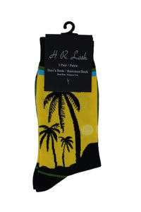 H. R. Lash | FS268 | Fun Socks | Yellow Palm Tree