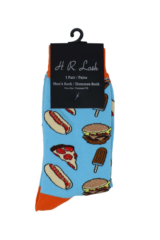 H.R. Lash | FS049| Fun Socks | Fast food / Blue
