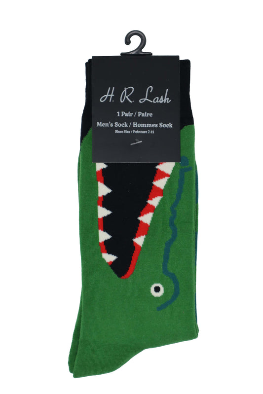 H.R. Lash | FS200 | Fun Socks | Biting Alligator / Green