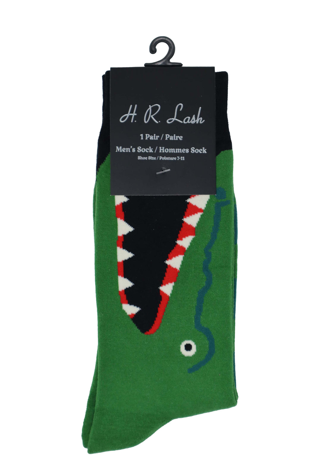 H. R. Lash | FS200 | Fun Socks | Biting Alligator / Green
