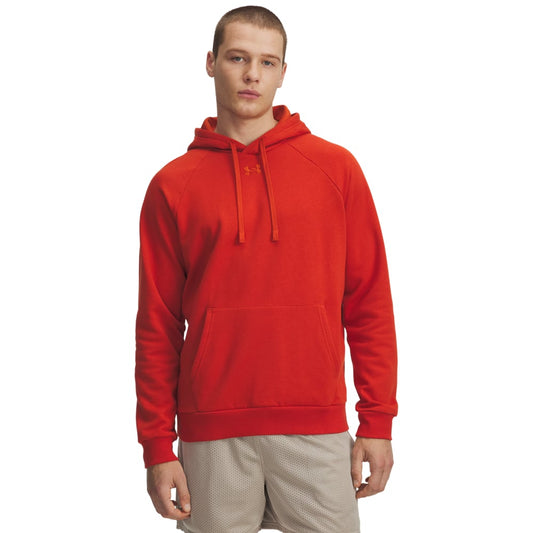 Men's | Under Armour | 1379757-842 | Rival Fleece Hooded Sweatshirt | Surplus Orange