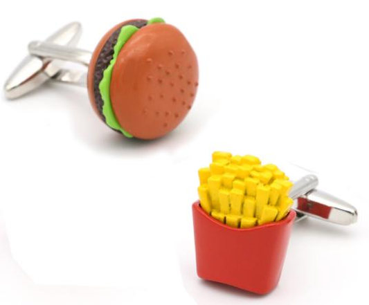Men's | Cufflinks | JSC2517 | Burger & Fries