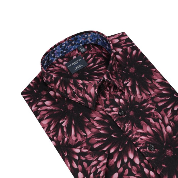 Men's | Leo Chevalier | 624361 | HBD S/S Non-Iron Sport Shirt | Red