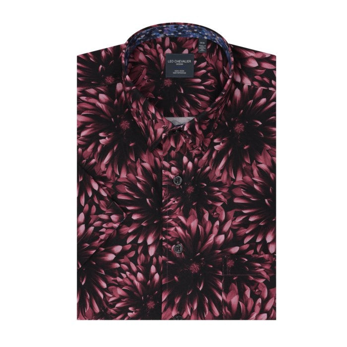 Men's | Leo Chevalier | 624361 | HBD S/S Non-Iron Sport Shirt | Red