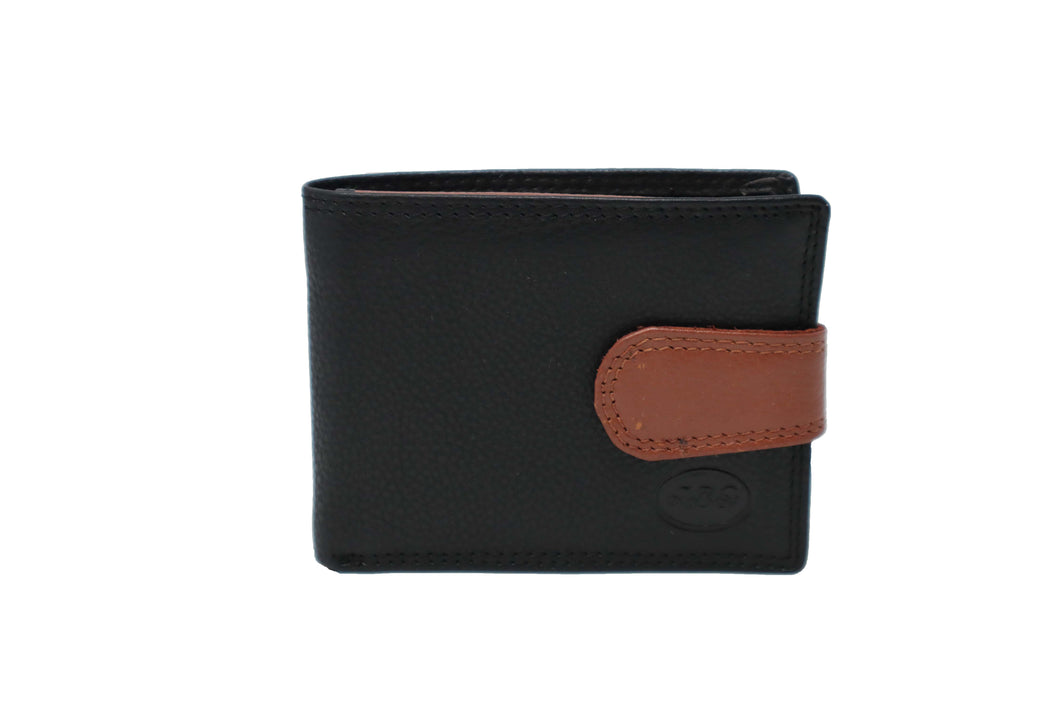 Men's | JBG International | 9175-9 | Wallet - RFID Snap Closure with ID Window and Coin Pocket | Black / Brown